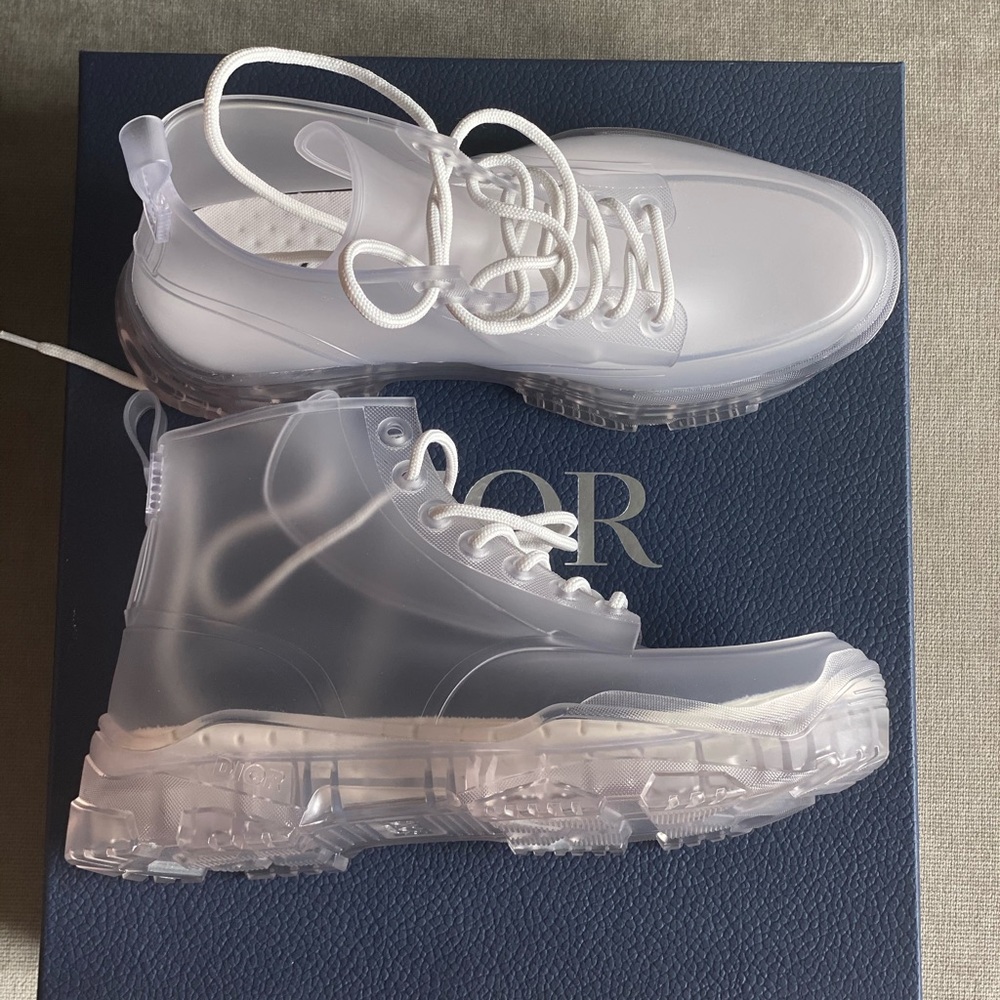 Mens Christian Dior Transparent Rubber Clear Boots